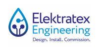 Elektratex Engineering Logo with Strapline: Design . Install . Commission